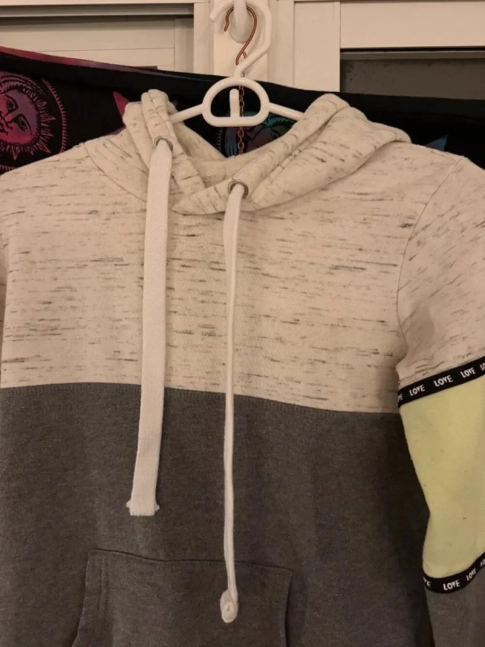 Reflex Grey and Green Long Sleeve Hoodie